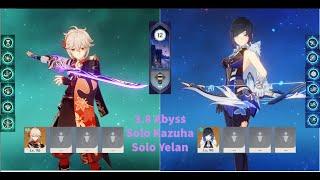 [Solo Abyss 3.8] C6 Kazuha Solo & C6 Yelan Solo vs 3.8 Abyss [3.8 Abyss New Rotation]