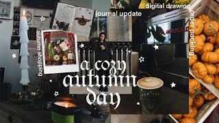 an early autumn work day  halloween shopping, journal updates, bagel and coffee  no.028