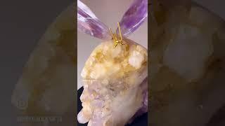 Amethyst Butterfly on Rare Pink Amethyst Crystal  #crystals #amethyst #butterfly #shorts #short