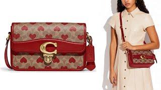 Coach Studio Shoulder Bag In Signature Canvas With Heart Print.