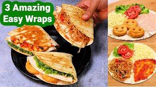 3 Amazing Veg Wraps | Trending Veg Wraps जिसे खाकर लोग आपकी तारीफ करे | Wrap Hacks | KabitasKItchen