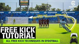 eFootball 2025 - Free Kick Tutorial | All Free Kick Techniques in eFootball | XBOX & Playstation