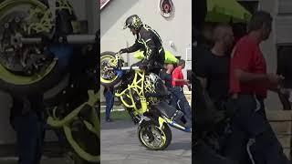 Stunt riding best trick 4 - wheelie standing on the side