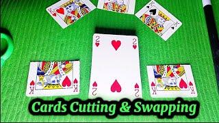 Magic Trick of Play cards 🃏| Magical Cards | Cards Cutting & Swapping | Qasim Magic Tricks