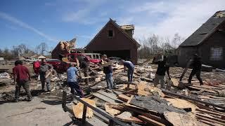 Cleaning up after the March 28, 2020, Jonesboro tornado