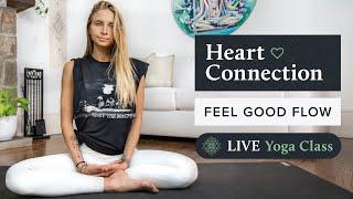 Feel Good Flow- 45 Min Yoga Class | Karma Yoga For Heart Connection  