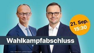  Live aus Potsdam: Wahlkampfabschluss der CDU Brandenburg mit Friedrich Merz und Jan Redmann