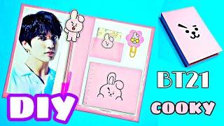 BT21 COOKY DIY MINI FOLDER// Plus: BT21 COOKY DIY Notebook, Pen & Paper clip// PH ARMY