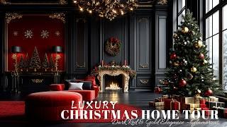 Luxury Christmas Home Tour: Dark Red and Gold Decor Ideas for Every Room