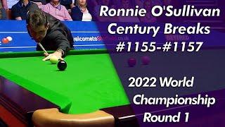 Ronnie O'Sullivan Century Breaks 1155-1157 | 2022 World Championship Round 1