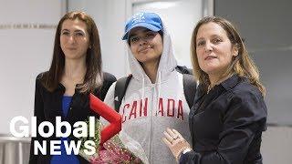 Chrystia Freeland welcomes Saudi teen fleeing abusive family to Canada