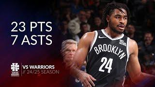 Cam Thomas 23 pts 7 asts vs Warriors 24/25 season