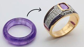 custom unique amethyst ring with gold - unique handmade jewelry ideas