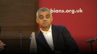 Sadiq Khan speech disrupted by Donald Trump supporters | ITV News