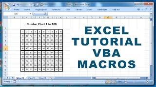 Excel Tutorial VBA Macros - How to create a number chart 1 to 100 using macro