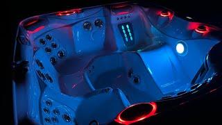 Whirlpool / Luxus Jacuzzi HotSpring Model „Envoy“ mit LED, Springbrunnen, Thermoabdeckung & mehr