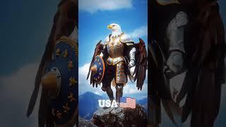 Countries as warriors! | Pt-1 | #aifusion #midjourney #shorts #ai #usa #china #brazil