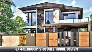 300 sqm Lot l 2-Storey 4 Bedroom Modern House Design