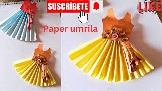 How to make a paper dress/ paper dress craft# #origami dress #shorts#