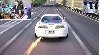 5,500 HP TOYOTA SUPRA MK 4 FULL TURBO | STEERING WHEEL + PEDAL CAM | ASSETO CORSA