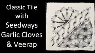 Classic  Zentangle Tile with Seedwayz, Garlic Cloves, and Veerap