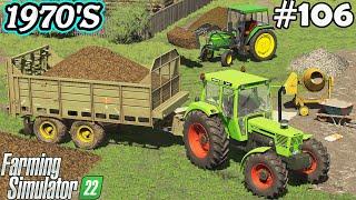 1970'S. BIG ACTION - MANURE. Fortschritt T088. Pouring foundations. FS 22. Timelapse. Ep106