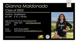 Gianna Maldonado | Goalkeeper | College Soccer Recruiting Video | Class of 2023