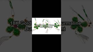 18K Gold Jadeite & Tourmaline Butterfly Pendant www.sesamegallery999.com #jadeite #tourmaline