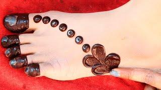 Most Easy Leg Mehndi design - Gol tikki mehndi design | mehndi design|mehandi | Leg Mehndi