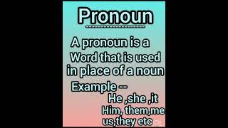 Definition of Pronoun//what is pronoun//#youtubeshorts #youtube#viralshort#education #viral