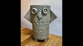 Owl Plant Pot (with a bevelled edge join)