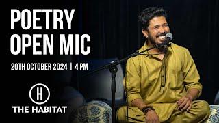 Live Poetry Open Mic at The Habitat 20th Oct 2024 4pm