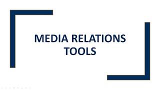 Media Relations Tools