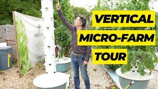 Outdoor vertical tower farms- Grow 950% more produce in any location using 5% water.