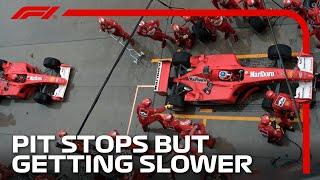 F1 Pit Stops But They Keep Getting SLOWER!