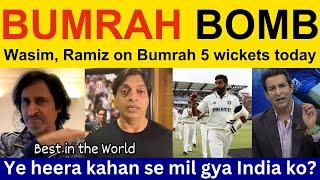 Wasim Akram, Pakistani Reaction on Bumrah bowling today | IND vs ENG | Ramiz Speaks, Shoaib Akhtar