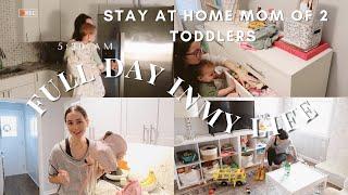 5:30am FULL DAY IN MY LIFE w/ 2 Toddlers as a STAY AT HOME MOM | solo parenting | preschool day