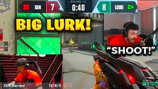 Tarik Reacts to SEN Marved *BIG BRAIN* LURK and gets a 3K vs LOUD | VALORANT