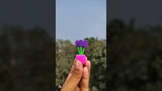 How to make miniature lavenda flowers very easily with clay 🪻#youtubeshorts #viralshorts #diycrafts