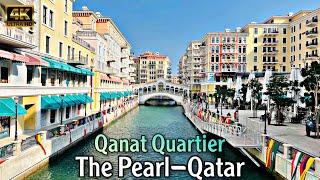 【4K】The Pearl-Qatar | Qanat Quartier | Doha, Qatar