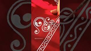 তুলির টানে️ || Brush strokes || #alpona #fabricart #arttutorial #arttherapy #relaxing #artshorts