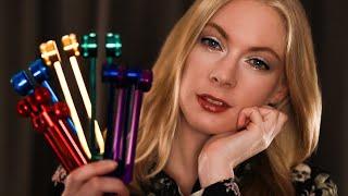 Tuning Fork ASMR Instructions For Sleep (Eyes Closed at 08:32) Binaural Beats, Whisper, Ear to Ear