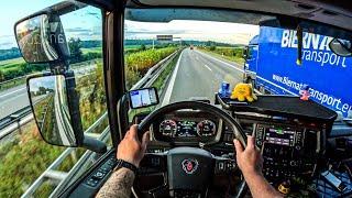 ASMR  POV Truck Driving Scania R500 | Coming Back From Switzerland To Germany | 4k HD |