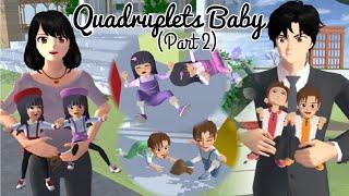 Quadruplets Baby  (Part 2) | Sad Story | Sakura School Simulator