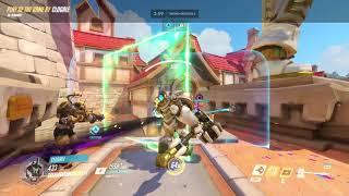 Overwatch Reinhardt Quad kill with Baptiste Ult