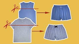 DIY 티셔츠로 초간단 반바지 만들기/How to make super easy shorts with a t-shirt/티셔츠 리폼/T-shirts Upcycling