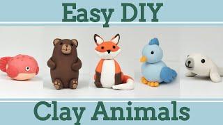 Easy Clay Animals for Beginners #4│5 in 1 Polymer Clay Tutorial