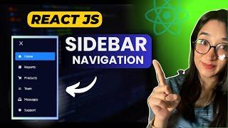 Sidebar Navigation Menu Tutorial in React JS | Sidebar in React JS in Hindi  for Beginners