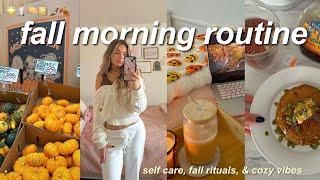 COZY FALL MORNING ROUTINE ️ pumpkin pancakes, shopping, & skincare