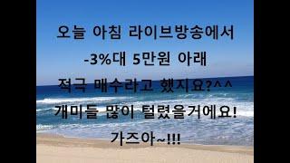 5만원 아래는 적극 매수라고 했지요! 아침 장중 라이브에서도 말씀드렸습니다!